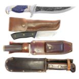 Winchester knife, survival machette and two others