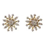 A pair of 18ct gold diamond earrings,