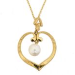 A Mikimoto cultured pearl pendant,