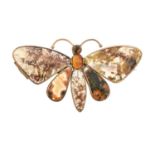 An agate butterfly brooch,