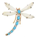 A vari-gem dragonfly brooch,