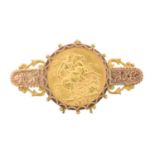 A George V sovereign brooch,