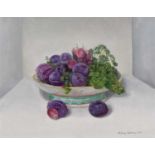 Audrey Johnson (British 1918-2010) "Stanley Plums, Grapes and Parsley"