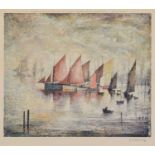 L.S. Lowry R.A. (British 1887-1976) "Sailing Boats"