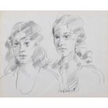 Robert O. Lenkiewicz (British 1941-2002) Portrait of two girls