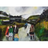 Gill Watkiss (British 1938-) "Family Outing, St. Austell"