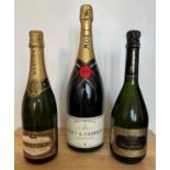 3 Bottles including 1 magnum bottle Grand Cru, Fine and Vintage Champagne