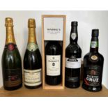 5 Bottles Mixed Lot Champagne and Port