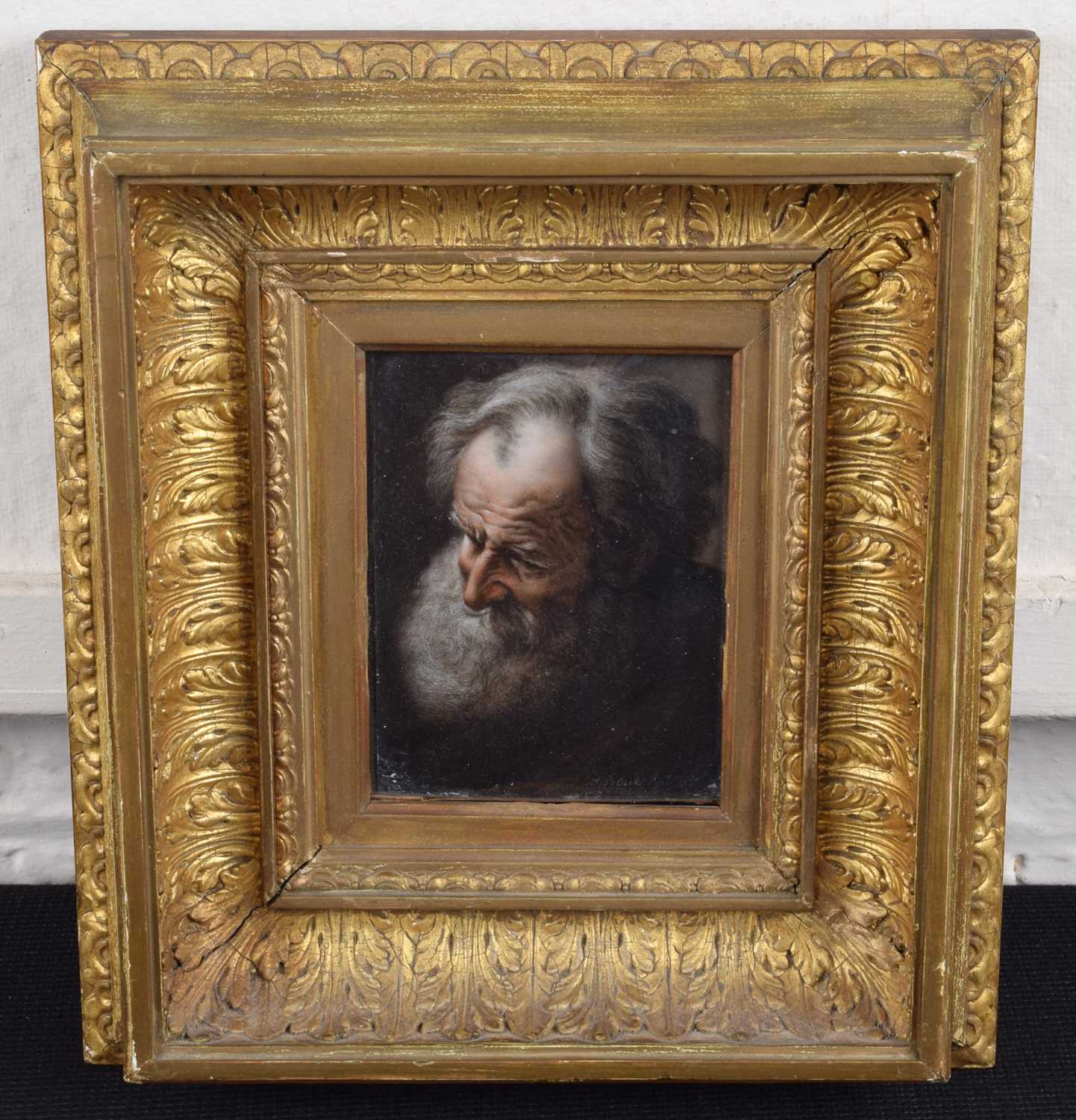 Solomon Polack (British 1757-1839) Portrait of a bearded man - Image 2 of 2