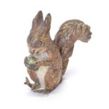 Cold painted bronze squirrel