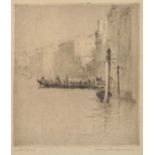 Arthur Henry Knighton-Hammond R.I., R.S.W. (British 1875-1970) Venetian canal scene with gondolas
