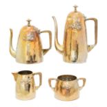 A silver plated four piece teaset by Kayser,