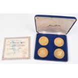 Cased Churchill Medals and other assorted coins.