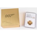 2020 Royal Mint, UK Quarter-Ounce Gold Proof Ultra Cameo Coin, James Bond III.