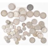 Assortment of various debased silver British coinage (approx. 1283g).