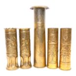 Trench art decorated shell cases