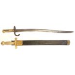 French Gladius short sword with scabbard and a Chassepot bayonet
