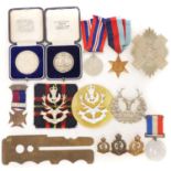 Collection of badges and medals,