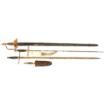 1796 pattern Officers' sword and other swords and knives.