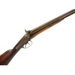 Percussion 14 bore double barrel shotgun,