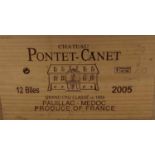 12 Bottles Chateau Pontet Canet Grand Cru Classe Pauillac 2005