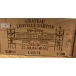 12 Bottles Chateau Leoville Barton Grand Cru Classe St Julien 2000