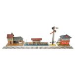 Three Bing tinplate buildings