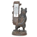 Black Forest Carved Bear Thermometer