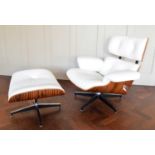 Modern Eames style armchair & ottoman