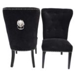 Pair of contemporary buttoned back dining chairs