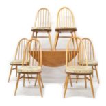 Ercol elm dining table and six chairs
