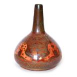 Pilkington's Royal Lancastrian lustre onion-shaped vase decorated by Richard Joyce