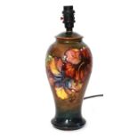 Moorcroft Hibiscus flambe lamp