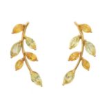 A pair of citrine and peridot earrings,