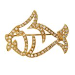 An 18ct gold diamond brooch,