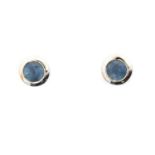 A pair of 18ct gold aquamarine stud earrings,