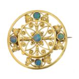 An Arts & Crafts style opal brooch,