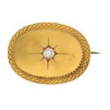 A late Victorian 15ct gold diamond brooch,