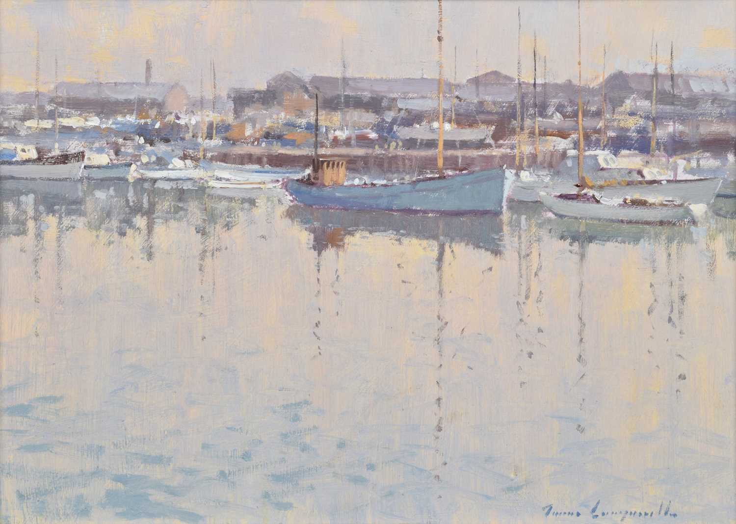 James Longueville P.S., R.B.S.A. (British 1942-) "Boatyard, Old Bristol Docks"