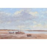 James Longueville P.S., R.B.S.A. (British 1942-) "Yachts on the Mud, Heswall"
