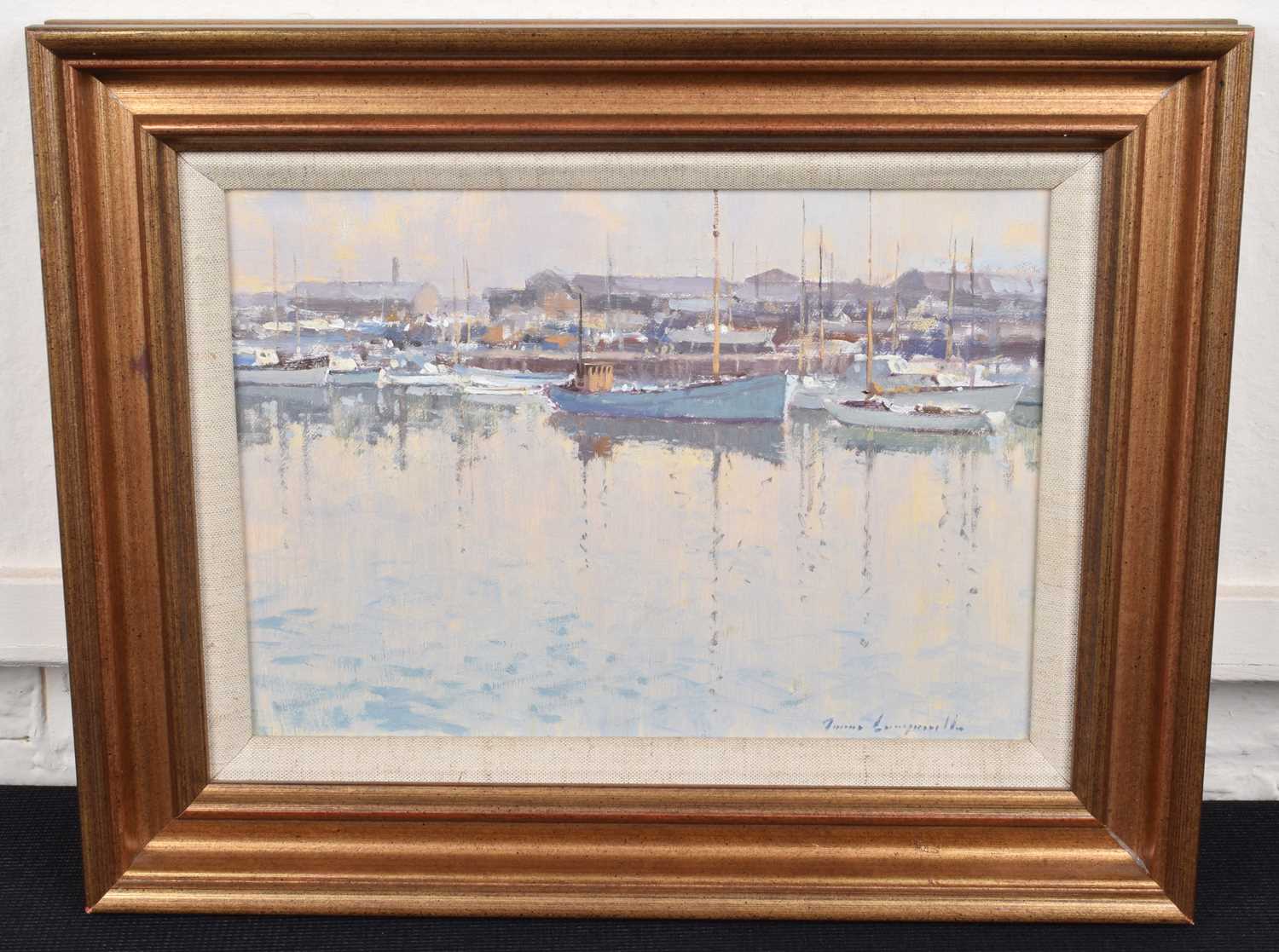 James Longueville P.S., R.B.S.A. (British 1942-) "Boatyard, Old Bristol Docks" - Image 2 of 2