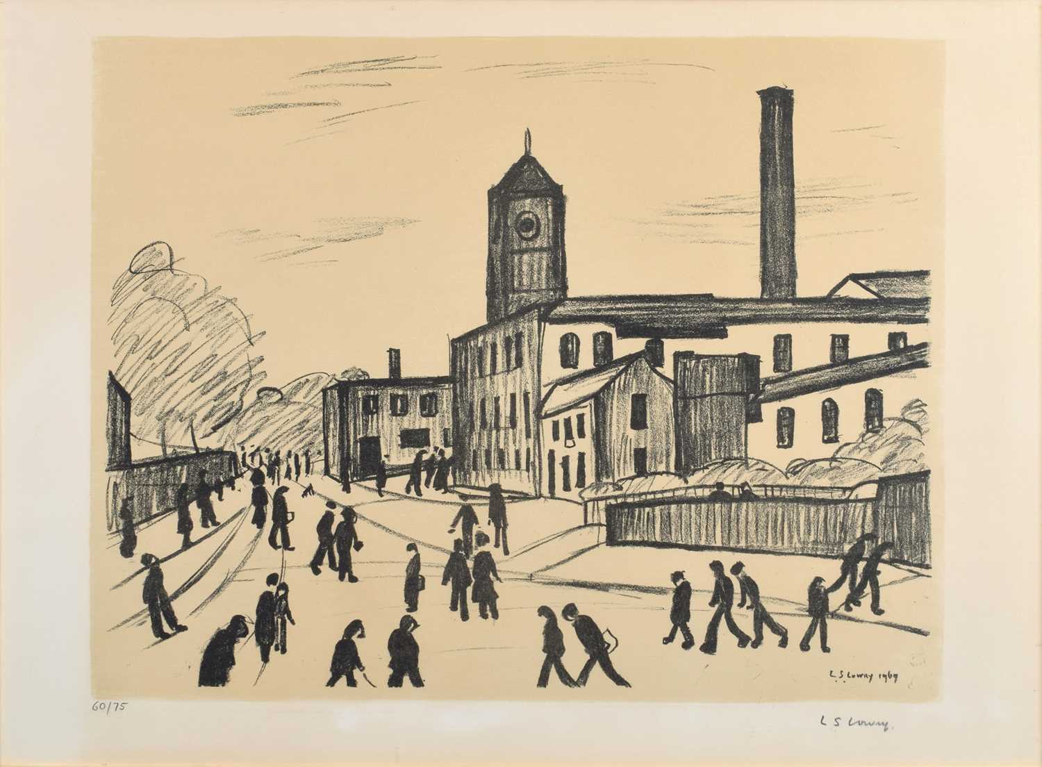 L.S. Lowry R.A. (British 1887-1976) "A Northern Town"