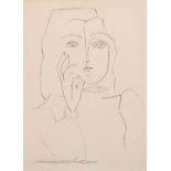 Pablo Picasso (Spanish 1881-1973) Femme en Buste, Une Main au Visage. Souvenir de Dora Maar