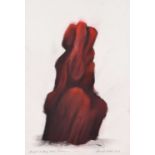 David Nash R.A. (British 1945-) "Deep Cut Deep Red Column"