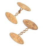 A pair of early 20th century 15ct gold cufflinks,