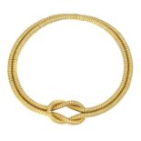 An 18ct gold 'knot' collar necklace,