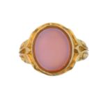 A late Victorian 15ct gold signet ring,