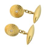 A pair of early 20th century 18ct gold diamond cufflinks,