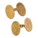 A pair of 9ct gold cufflinks,