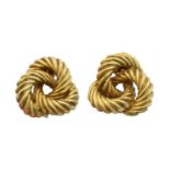 A pair of 18ct gold earrings,